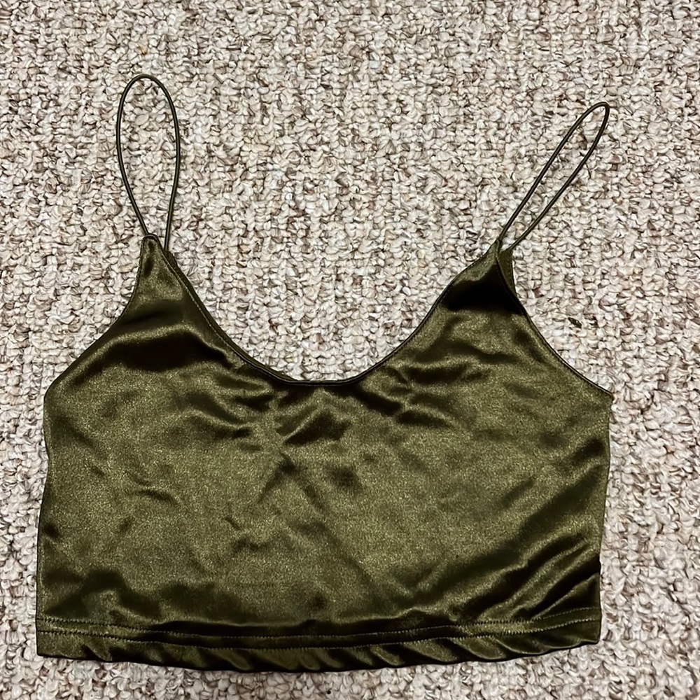 olive satin out from under urban outfitters tank size small